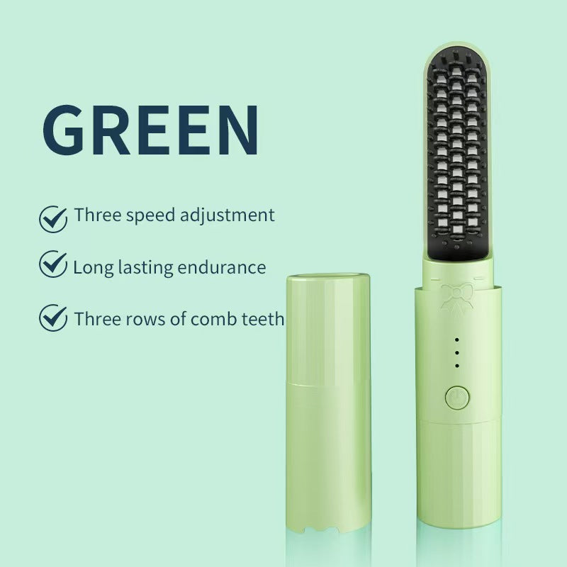 Cross-Border Wireless Straightening Comb Hot-Selling USB Portable Negative Ion Non-Damaging Hair Straightener Dual-Purpose Curling Hair Mini Comb CD-EL13 (China To Bangladesh Home Delivery)