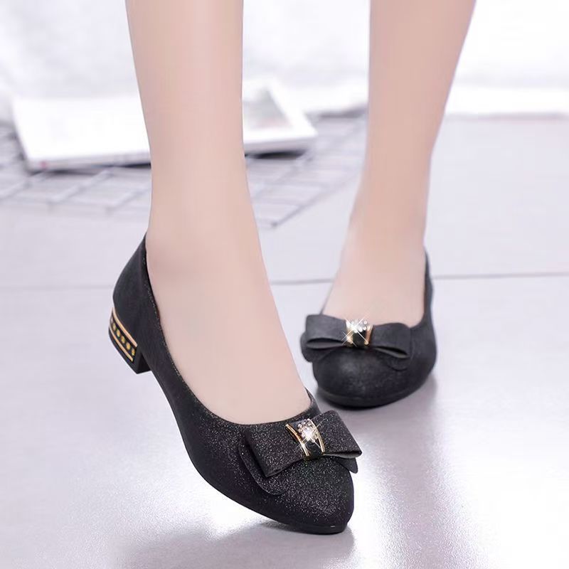 Women's flat bottom thick heel shoes CD-SN117 (China To Bangladesh Home Delivery)