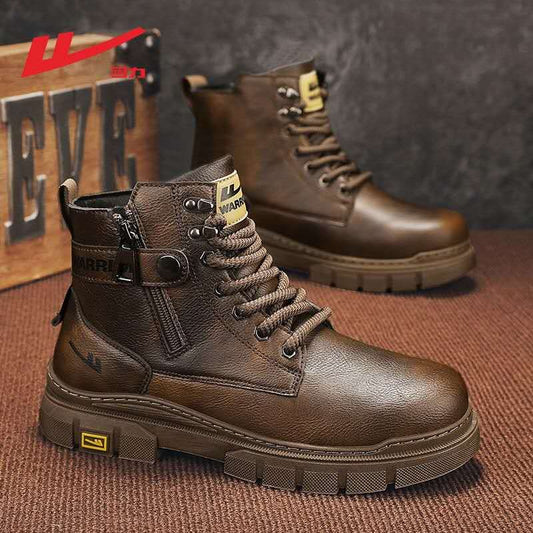 Huarui men's high-top casual leather boots. CD-SN247 (China To Bangladesh Home Delivery)