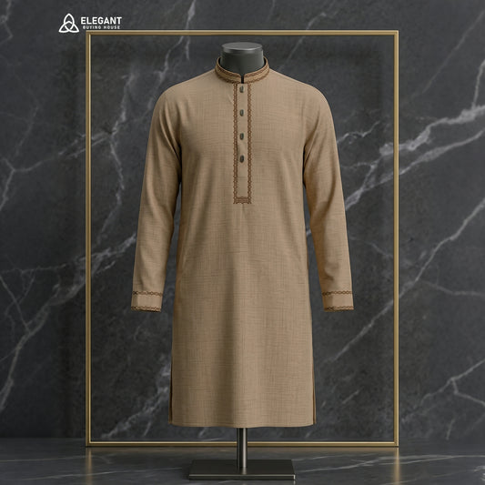 Refined Minimal Embroidered Panjabi | CD-PG77