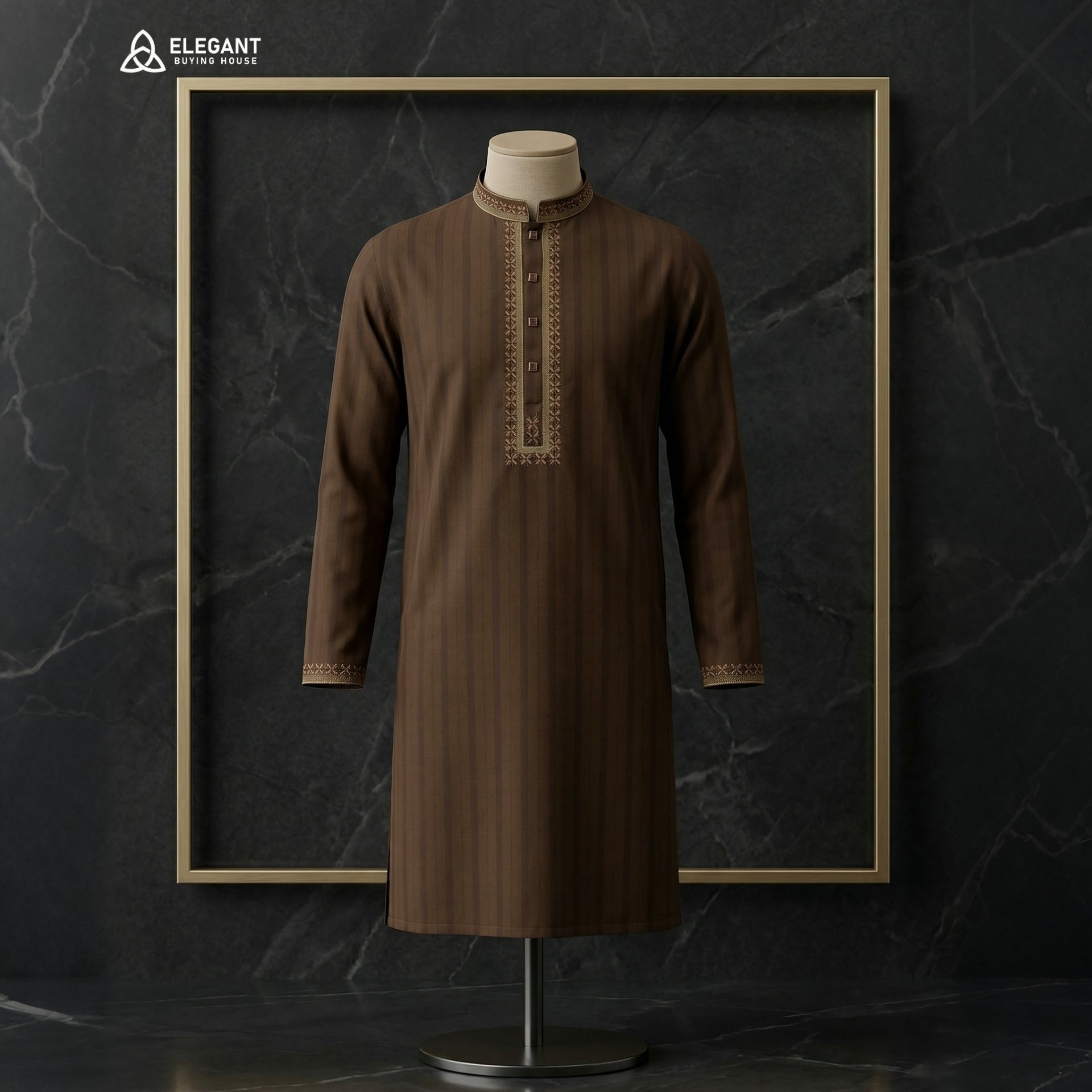Striped Embroidered Panjabi for Elegant Occasions | CD-PG93