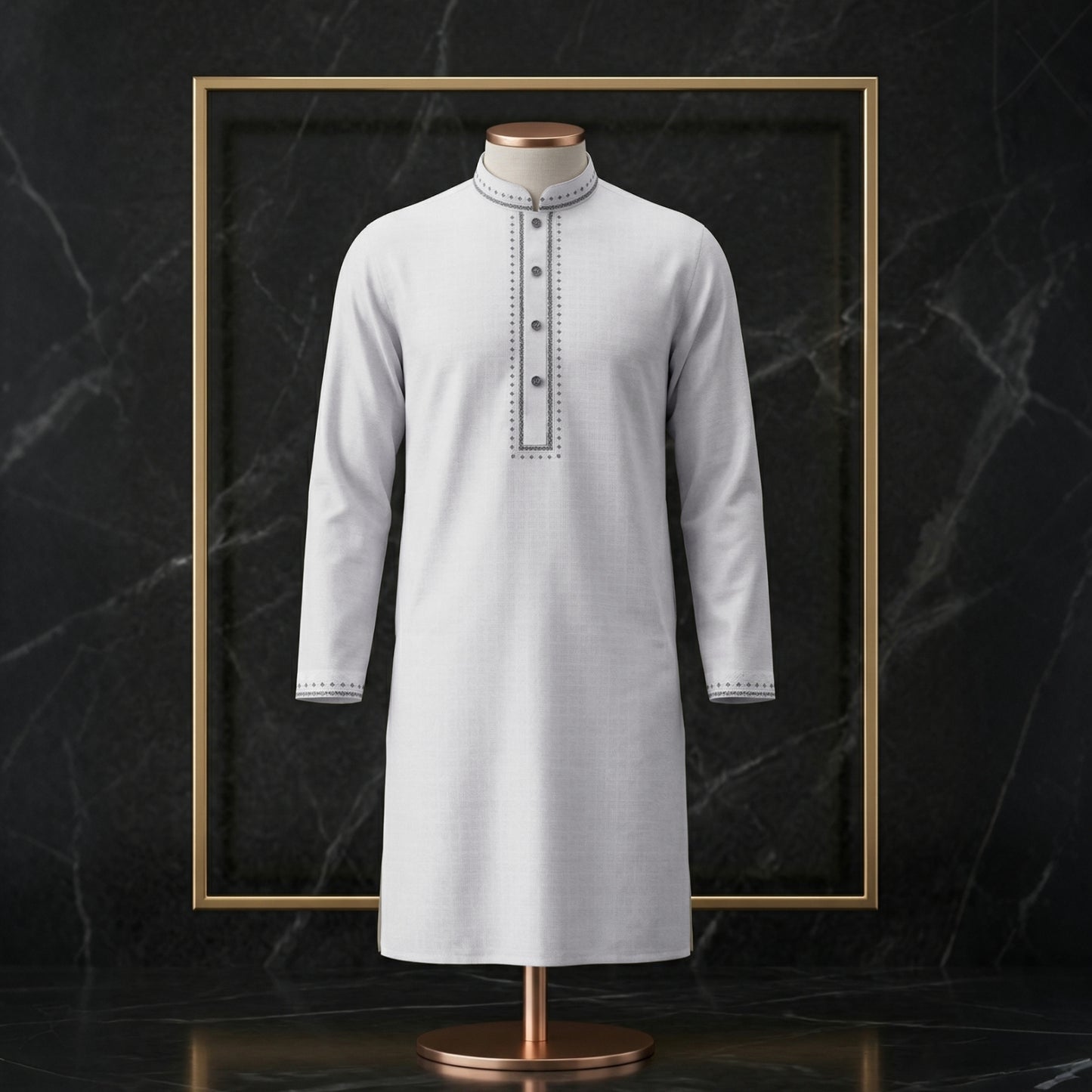 Refined Minimal Embroidered Panjabi for Men | CD-PG134