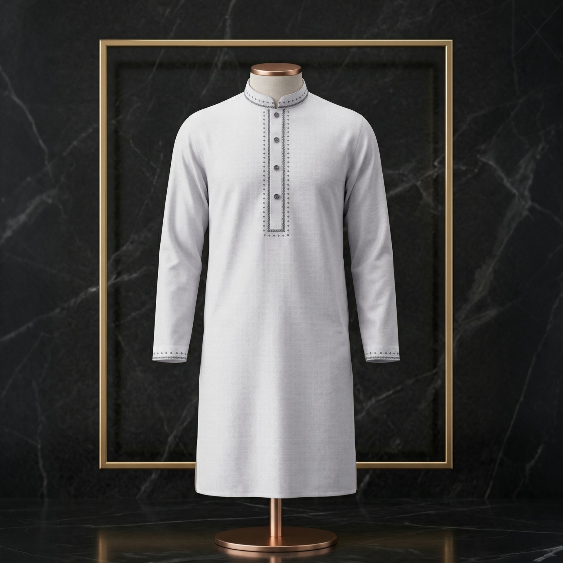 Refined Minimal Embroidered Panjabi for Men | CD-PG134