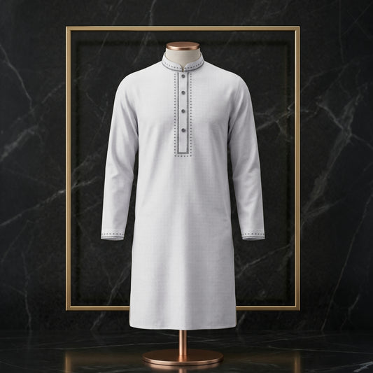 Refined Minimal Embroidered Panjabi for Men | CD-PG134