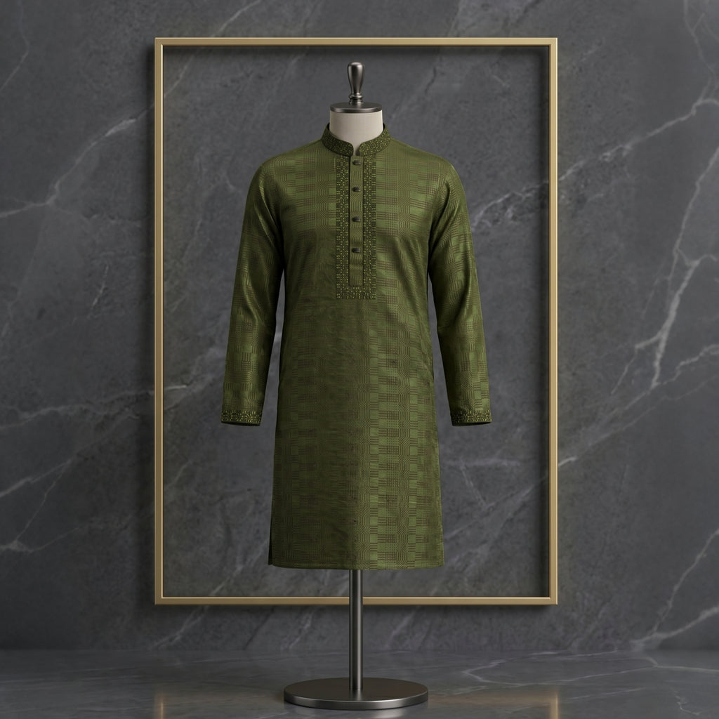 Textured Embroidered Premium Panjabi for Men | CD-PG128