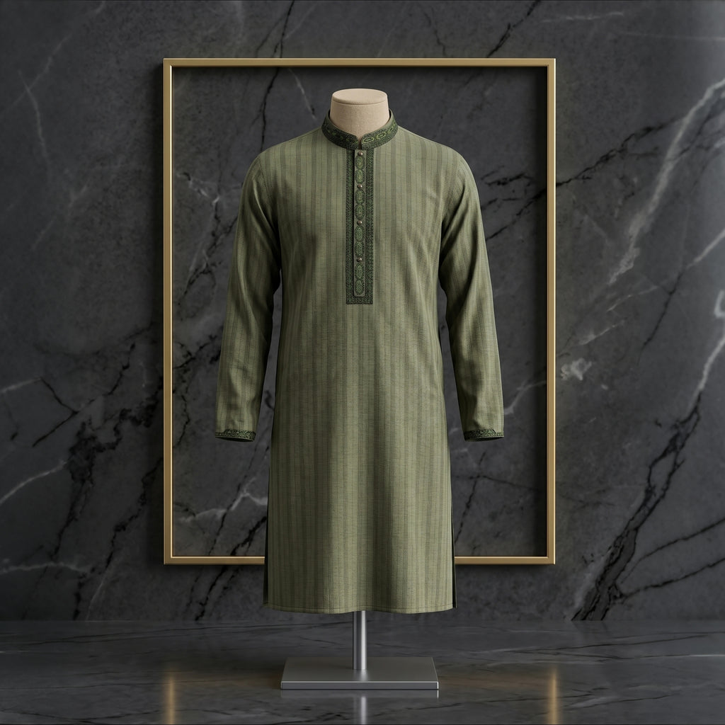 Men’s Elegant Minimal Embroidered Panjabi | CD-PG103